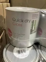 Ca. 20x Blikken verf quick dry gloss, B&Q, wit – foto 2 – kavel bij Onlineveilingmeester, Kootstertille
