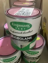 9x Blikken verf, Koopmans, zijdeglans, roze – foto 2 – kavel bij Onlineveilingmeester, Kootstertille