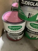 9x Blikken verf, Koopmans, zijdeglans, roze – foto 3 – kavel bij Onlineveilingmeester, Kootstertille