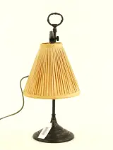Vintage metalen bureaulamp met stoffen kap – foto 3 – kavel bij De Kringwinkel, Antwerpen