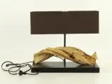 Wabi-Sabi stijl tafellamp met sculpturale drijfhout voet – kavel bij De Kringwinkel, Antwerpen