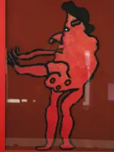Ivan Vander Vliet - “Grappige figuur” - gouache, vroeg werk 2005 – foto 2 – kavel bij De Kringwinkel, Antwerpen