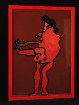 Ivan Vander Vliet - “Grappige figuur” - gouache, vroeg werk 2005 – foto 6 – kavel bij De Kringwinkel, Antwerpen
