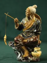 Vintage Chinees Shiwan Mudman – Vissende Wijze – kavel bij De Kringwinkel, Antwerpen