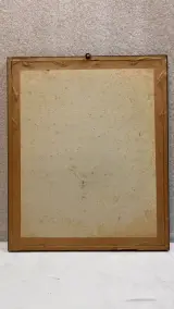 Vintage ingelijste lithografie / houtskooltekening – Historisch stadsgezicht met stadspoort, gesigneerd J./L. Janssens, midden 20e eeuw – foto 3 – kavel bij De Kringwinkel, Waardam