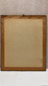 Vintage ingelijste houtskooltekening / lithografie – Landelijke Vlaamse hoeve, gesigneerd J./L. Janssens, midden 20e eeuw – foto 3 – kavel bij De Kringwinkel, Waardamme