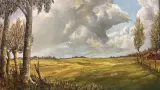 Groot Origineel Olieverfschilderij "Weids Landschap met Boerderij", gesigneerd R. V. D. Berge – foto 2 – kavel bij De Kringwinkel, Waardamme