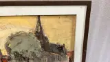 Origineel Impasto Olieverfschilderij "Stadsgezicht met Kerk", gesigneerd J. Demeulemeester – foto 2 – kavel bij De Kringwinkel, Waardamme