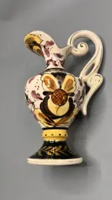 Vintage Handbeschilderde Faience Sierkan (Peint Main) met Floraal Decor – foto 2 – kavel bij De Kringwinkel, Waardamme