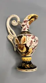 Vintage Handbeschilderde Faience Sierkan (Peint Main) met Floraal Decor – foto 3 – kavel bij De Kringwinkel, Waardamme