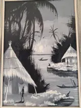 Afrikaans kunstwerk door S. Kitenge – foto 2 – kavel bij De Kringwinkel, Waardamme