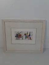 Prachtige en kleurrijke abstract-geometrische originele kleurets van Crommelynck (E/A) – kavel bij De Kringwinkel, Waardamme