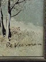 Sfeervol en authentiek olieverfschilderij van De Veerman – foto 2 – kavel bij De Kringwinkel, Waardamme