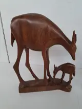 Drie vintage, handgesneden houten sculpturen – foto 2 – kavel bij De Kringwinkel, Waardamme