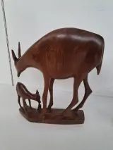 Drie vintage, handgesneden houten sculpturen – foto 3 – kavel bij De Kringwinkel, Waardamme