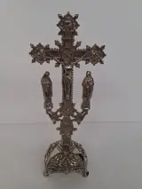 Antiek Frans altaarkruis (kruisbeeld of crucifix) in neogotische of barokstijl – kavel bij De Kringwinkel, Waardamme