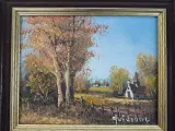 "Herfsttafereel" van Gaston Quidousse – foto 2 – kavel bij De Kringwinkel, Waardamme