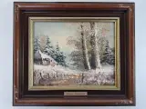 "Winterlandschap" van Gaston Quidousse – kavel bij De Kringwinkel, Waardamme