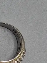 Klassieke zilveren pavé gezette koepelring – foto 3 – kavel bij De Kringwinkel, Waardamme