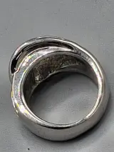 Brede zilverkleurige statement ring – foto 3 – kavel bij De Kringwinkel, Waardamme