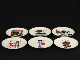 Joan Miro Set van 6 dessertborden met reproducties van werken van de kunstenaar – kavel bij De Kringwinkel, Antwerpen