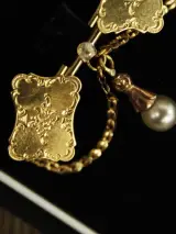 Antieke gouden broche in 18 & 14 karaat met parel – foto 4 – kavel bij De Kringwinkel, Antwerpen