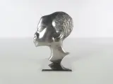 Exclusief paar zware Mid-Century metalen bustes – Afrikaans design – 5.4 kg – foto 3 – kavel bij De Kringwinkel, Heverlee