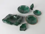 Set decoratieve malachiet schalen en beeldje – kavel bij De Kringwinkel, Heverlee