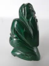 Set decoratieve malachiet schalen en beeldje – foto 2 – kavel bij De Kringwinkel, Heverlee