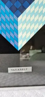 Set van 2 ingelijste Vasarely prints – foto 8 – kavel bij De Kringwinkel, Lochristi