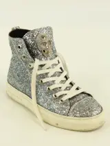 Philipp Plein high-top sneakers met zilverkleurige glitters en skull-detail – foto 5 – kavel bij De Kringwinkel, Antwerpen