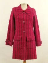 Twinset Actitude - knappe vest in fuchsia en framboosroze pied-de-poule – kavel bij De Kringwinkel, Antwerpen