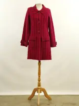 Twinset Actitude - knappe vest in fuchsia en framboosroze pied-de-poule – foto 2 – kavel bij De Kringwinkel, Antwerpen