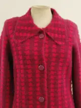 Twinset Actitude - knappe vest in fuchsia en framboosroze pied-de-poule – foto 3 – kavel bij De Kringwinkel, Antwerpen