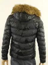 Stone Island zwarte gewatteerde winterjas met faux fur aan kap - maat: M – foto 8 – kavel bij De Kringwinkel, Antwerpen