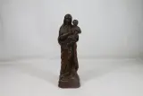 Antiek houten beeld: Maria met kindje Jezus – kavel bij De Kringwinkel, Brecht