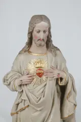 Antiek gipsen beeld: Heilig Hart van Jezus – foto 6 – kavel bij De Kringwinkel, Brecht