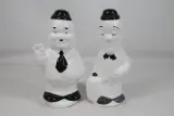 Vintage keramische beeldjes: Laurel en Hardy – kavel bij De Kringwinkel, Brecht