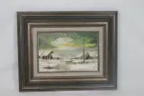 Olieverfschilderij van een sfeervol winterlandschap – kavel bij De Kringwinkel, Brecht