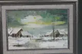 Olieverfschilderij van een sfeervol winterlandschap – foto 2 – kavel bij De Kringwinkel, Brecht