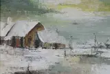 Olieverfschilderij van een sfeervol winterlandschap – foto 3 – kavel bij De Kringwinkel, Brecht