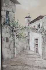 Olieverfschilderij van een mediterraan dorpsgezicht – foto 5 – kavel bij De Kringwinkel, Brecht