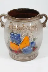 Vintage keramische Rumtopf pot met fruitdecoratie – foto 2 – kavel bij De Kringwinkel, Brecht