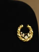18 karaat gouden florale kransbroche – foto 8 – kavel bij De Kringwinkel, Antwerpen