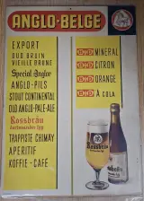 Vintage kartonnen reclamebord van brouwerij Anglo-Belge – kavel bij De Kringwinkel, Gent