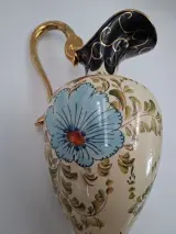Vintage handbeschilderde schenkkan van Hubert Becquet – kavel bij De Kringwinkel, Gent