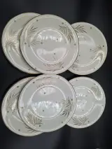 6 vintage Boch La Louvière borden decor Palme – foto 4 – kavel bij De Kringwinkel, Gent