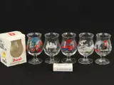 Set van 6 Duvel Art glazen met sleutelhanger – kavel bij De Kringwinkel, Antwerpen
