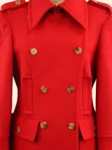 Michael Kors - rode double-breasted jas in virgin wool, angora & cashgora – foto 4 – kavel bij De Kringwinkel, Antwerpen