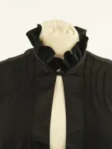 Essentiel Antwerp - zwarte zijden blouse met ruffles - maat 38 – foto 3 – kavel bij De Kringwinkel, Antwerpen